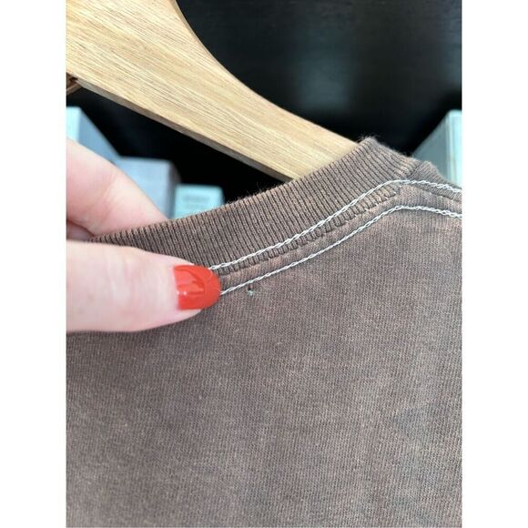 🐿️ NWOT Nirvana Smiley Face Mineral Wash Brown Graphic Short Sleeve Tee Large - Picture 7 of 7